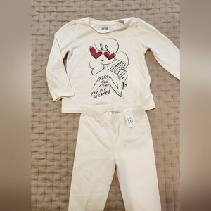 Gap kids t-shirt & leggings (cream)
